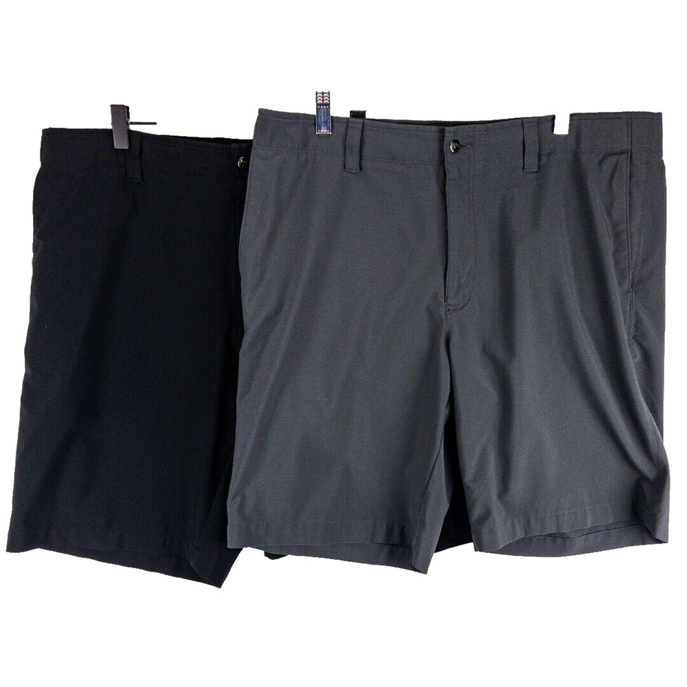 Callaway Golf Shorts Lot Men's 38x10 Flat Front Gray and Black Polyester Blend